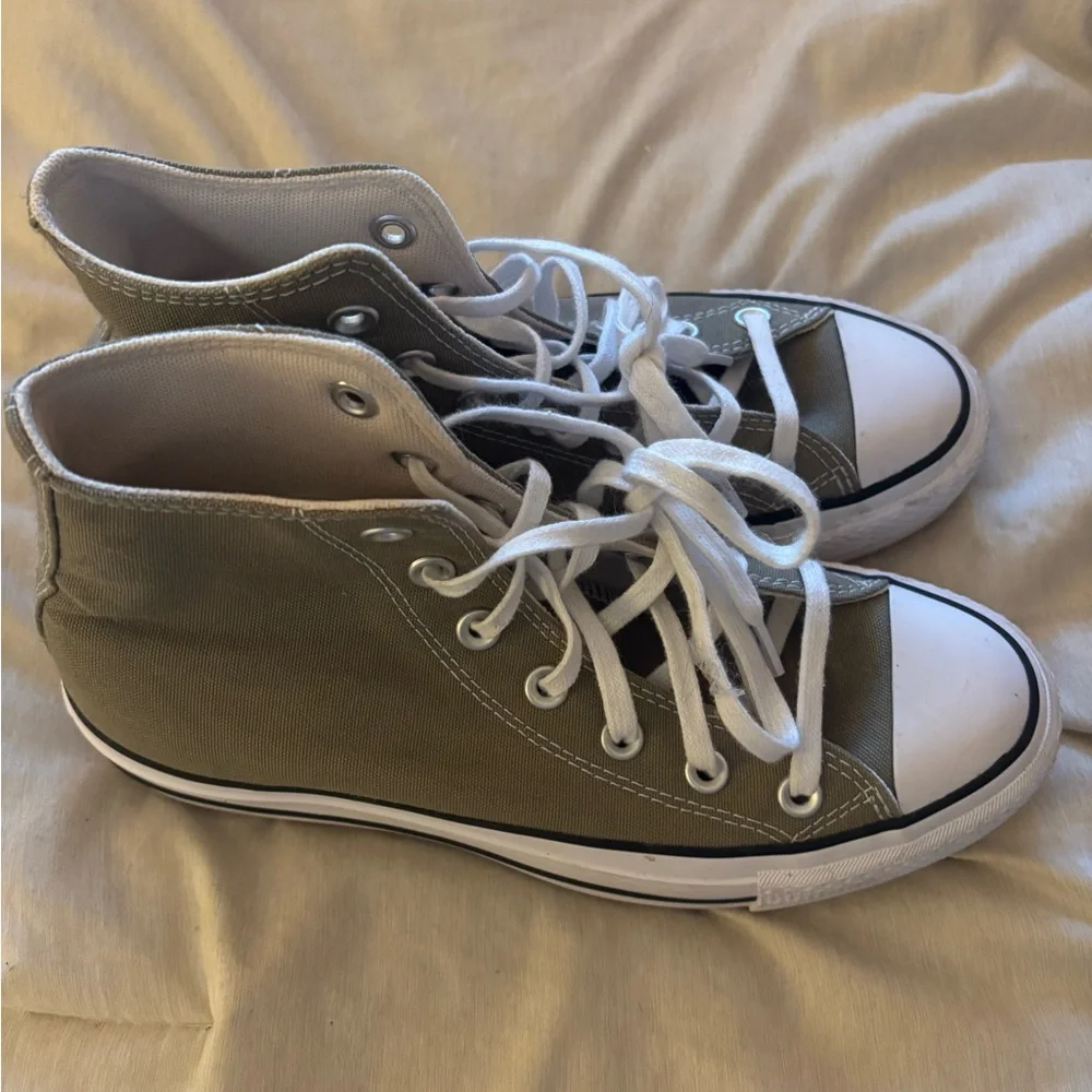 Converse platform high-tops in green and white - Picture 6 of 7